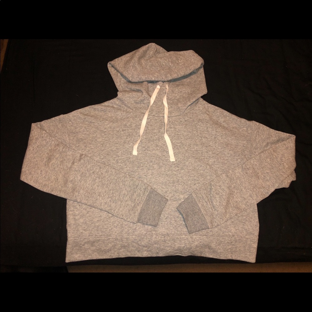 Grey Cropped Hoodie